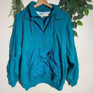 Vintage 80s Bocoo Quarter Zip Layered Retro Jacket